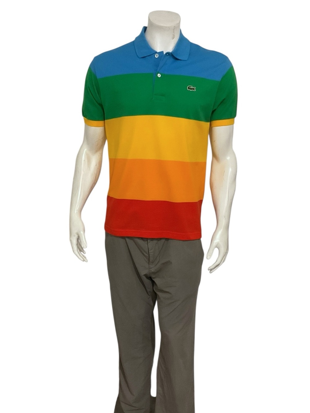 Lacoste X Polaroid Men’s Striped Multicolored Polo Shirt